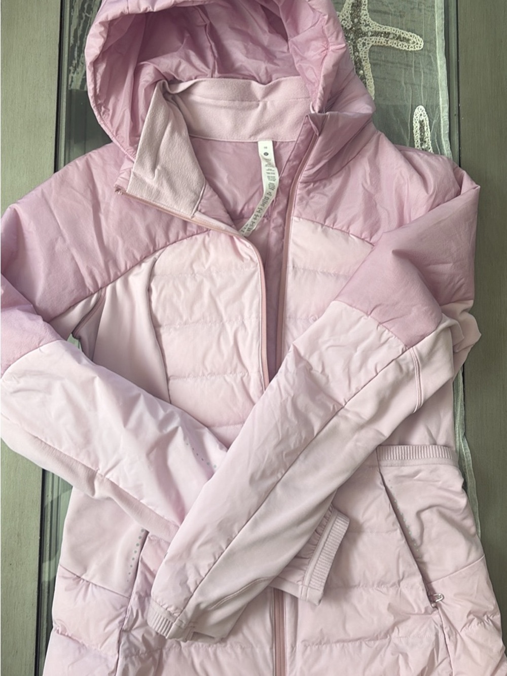 Light Pink Women's Insulated Hooded Jacket - Picture 5 of 7